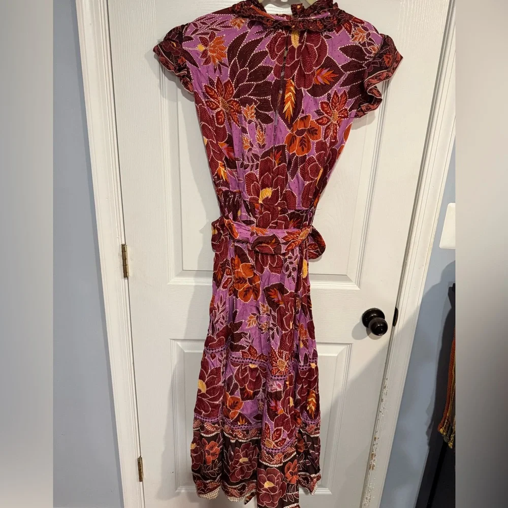 Farm Rio Sweet Floral Lilac Midi Dress - Picture 14 of 16